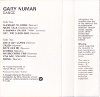 Gary Numan Dance Cassette 1981